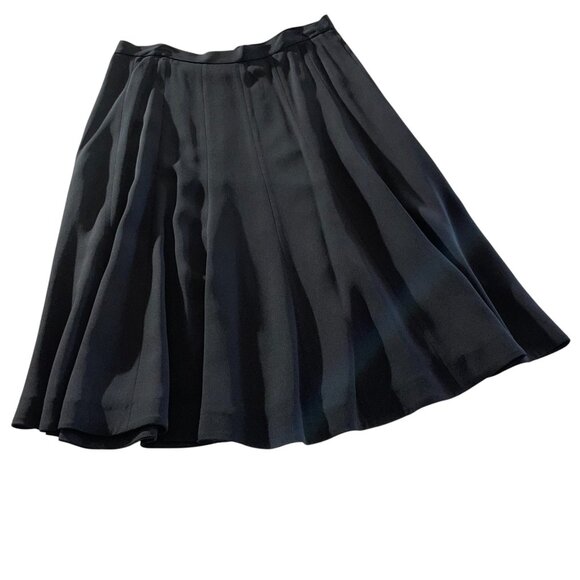 The J. Peterman Company Vintage A-Line Midi Black 100% Silk Skirt, Size 14 - Picture 9 of 12